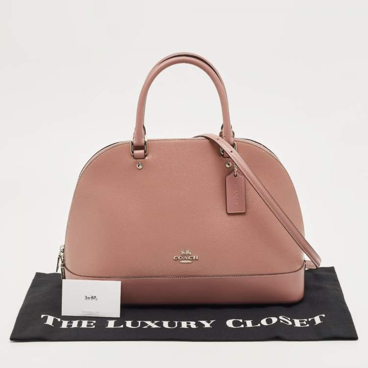 Pre Owned Coach Pink Coated Canvas and Leather Sierra Satchel