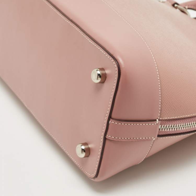 Pre Owned Coach Pink Coated Canvas and Leather Sierra Satchel