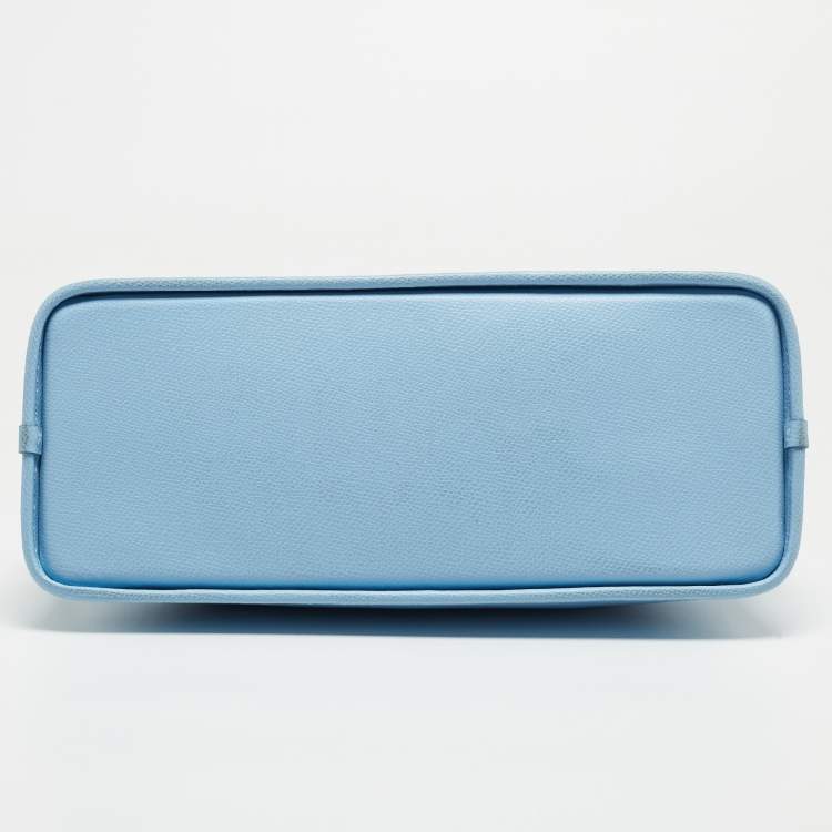 Pre Owned Coach Sky Blue Leather Cora Domed Satchel