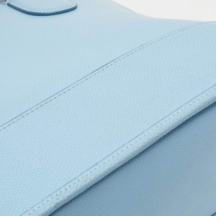 Pre Owned Coach Sky Blue Leather Cora Domed Satchel