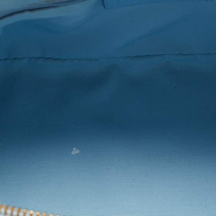 Pre Owned Coach Sky Blue Leather Cora Domed Satchel