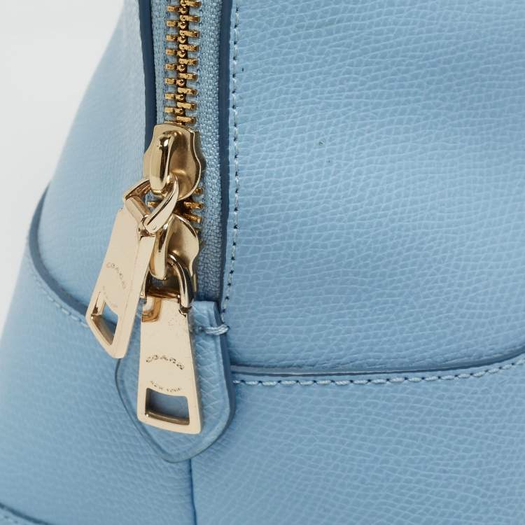 Pre Owned Coach Sky Blue Leather Cora Domed Satchel