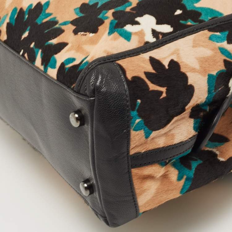Pre Owned Coach Multicolor Leaf Print Calf Hair and Leather Edie 31 Shoulder Bag