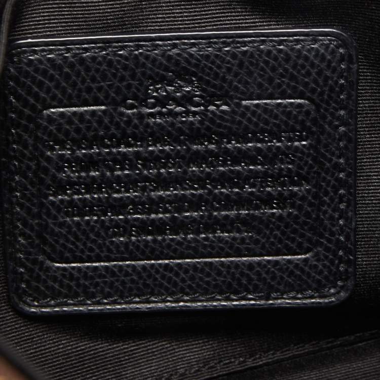 Pre Owned Coach Dark Brown Signature Coated Canvas Crossbody Bag