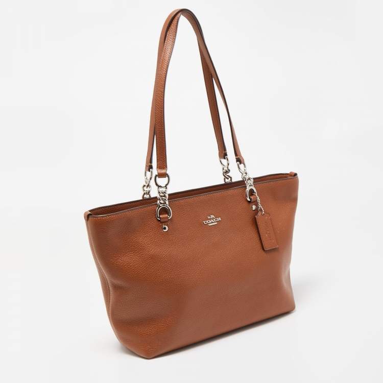Pre Owned Coach Brown Leather Small Sophia Tote