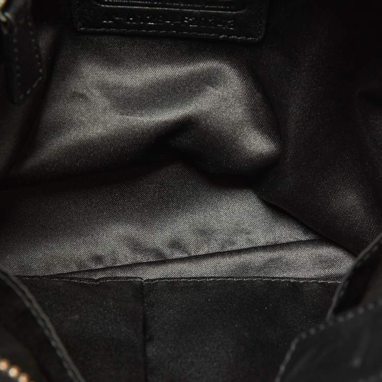 Pre Owned Coach Black Op Art Fabric and Patent Leather Sophia Satchel
