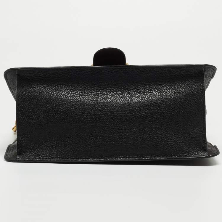Pre Owned Coach Black Leather Tabby Top Handle Bag