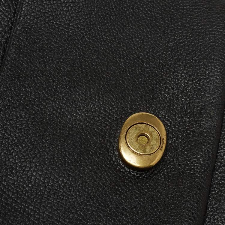 Pre Owned Coach Black Leather Tabby Top Handle Bag