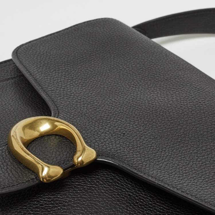 Pre Owned Coach Black Leather Tabby Top Handle Bag