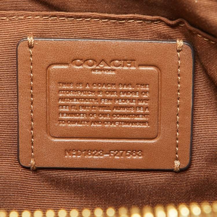 Pre Owned Coach Beige/Brown Signature Coated Canvas and Leather Mini Sierra Satchel