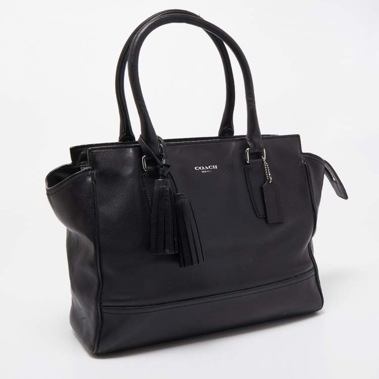 Pre Owned Coach Black Leather Legacy Candace Carryall Satchel