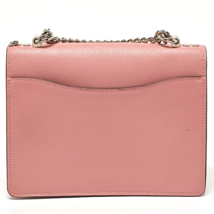 مملوكة مسبقًا Coach Pink Leather Flower/Eyelet Klare Crossbody Bag