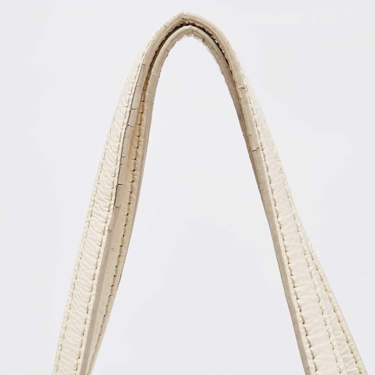 Pre Owned Coach White Patent Leather Alexandra Tote