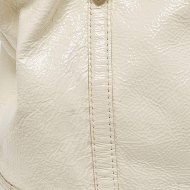 Pre Owned Coach White Patent Leather Alexandra Tote