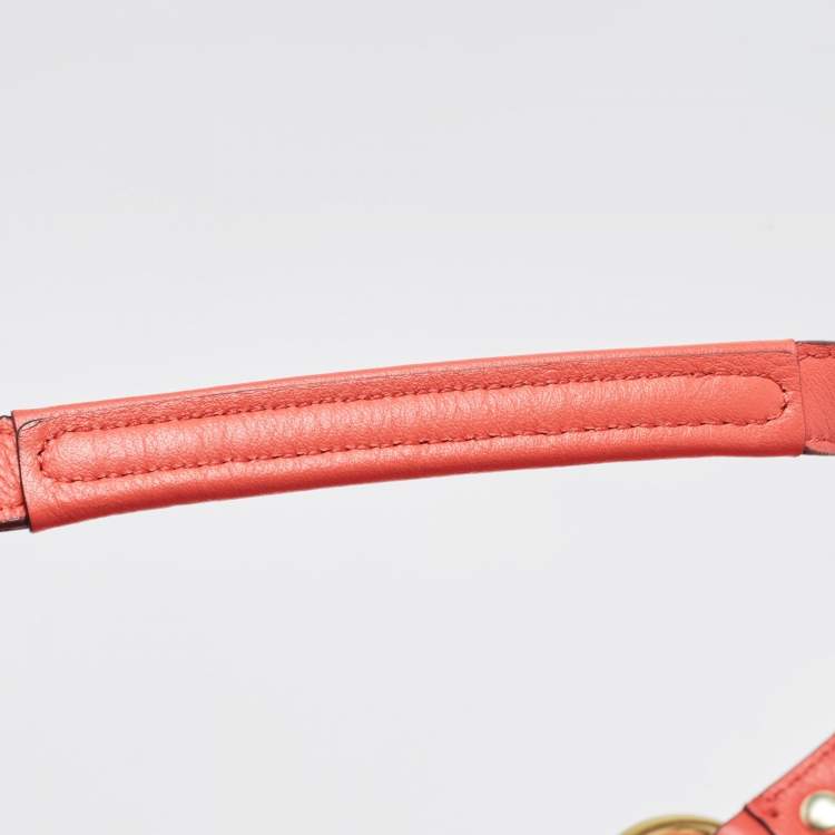 Pre Owned Coach Orange Leather Eva Flap Satchel