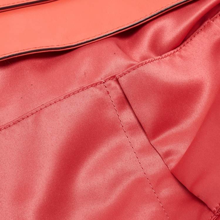 Pre Owned Coach Orange Leather Eva Flap Satchel