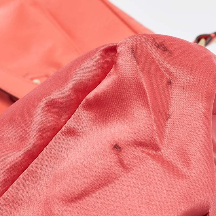 Pre Owned Coach Orange Leather Eva Flap Satchel