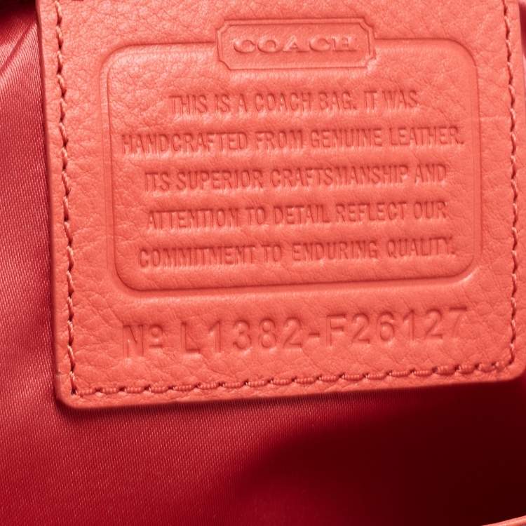 Pre Owned Coach Orange Leather Eva Flap Satchel