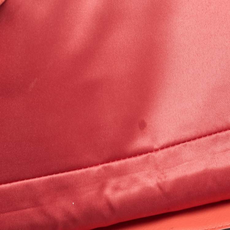 Pre Owned Coach Orange Leather Eva Flap Satchel