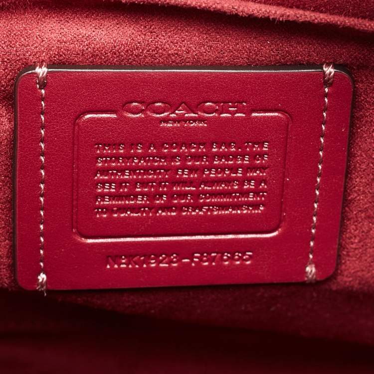 Pre Owned Coach Burgundy/Beige Signature Coated and Leather Zoe Carryall Tote