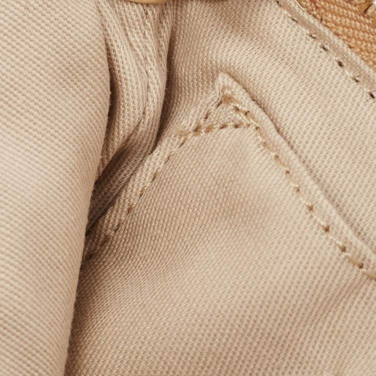 Pre Owned Coach Tan Leather Zip Strap Clutch