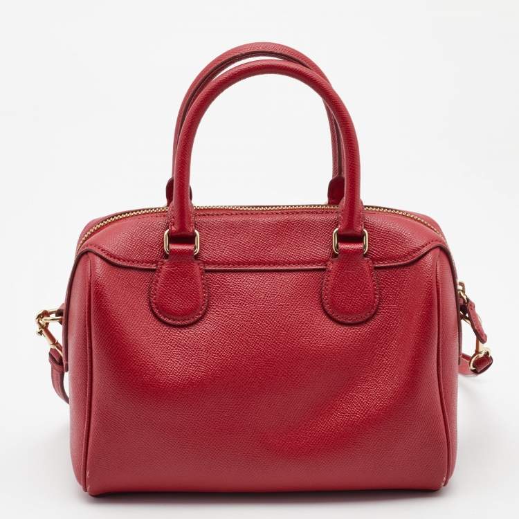 Pre Owned Coach Red Leather Mini Bennett Satchel