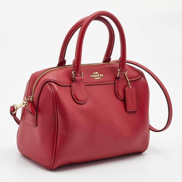 Pre Owned Coach Red Leather Mini Bennett Satchel