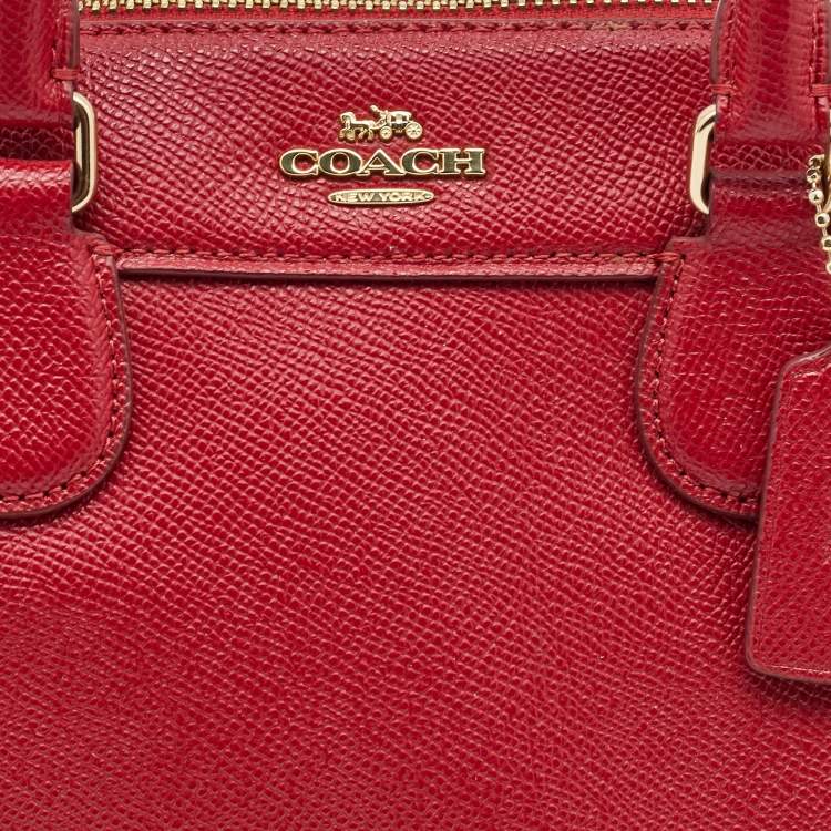 Pre Owned Coach Red Leather Mini Bennett Satchel