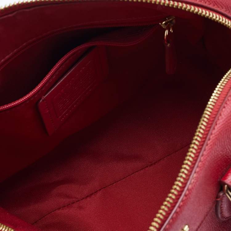 Pre Owned Coach Red Leather Mini Bennett Satchel