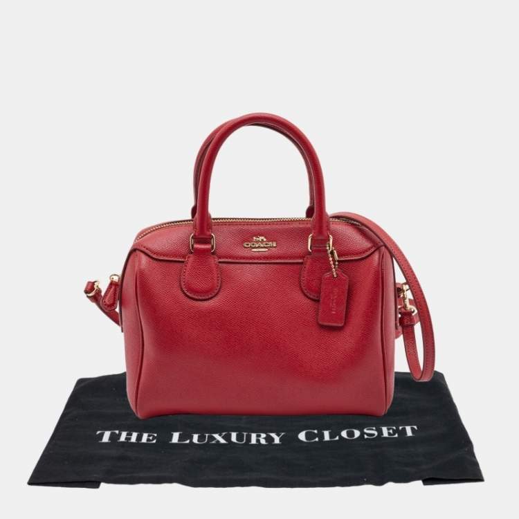 Pre Owned Coach Red Leather Mini Bennett Satchel