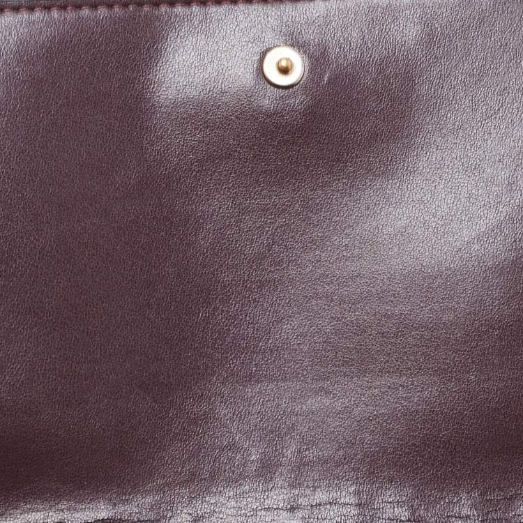 Pre Owned Coach Dark Brown Pebbled Leather Hayden Foldover Clutch Bag