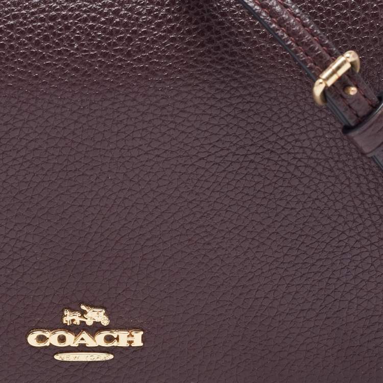 Pre Owned Coach Dark Brown Pebbled Leather Hayden Foldover Clutch Bag