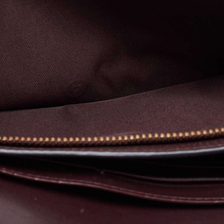 Pre Owned Coach Dark Brown Pebbled Leather Hayden Foldover Clutch Bag