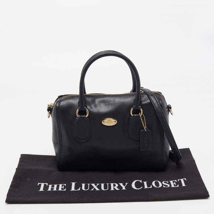 Pre Owned Coach Black Leather Mini Bennett Satchel