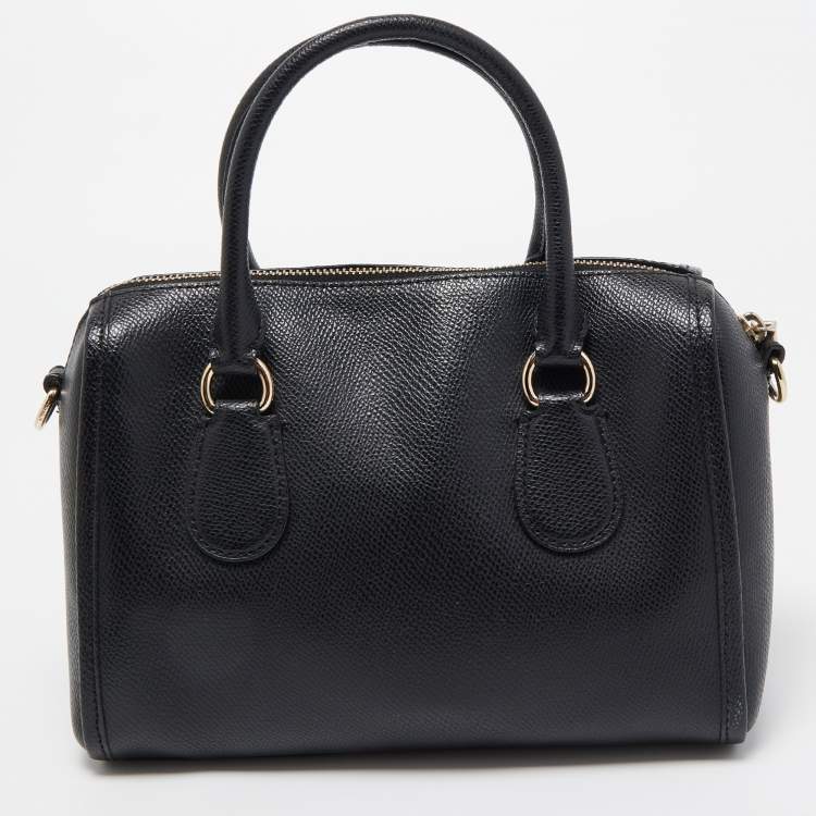 Pre Owned Coach Black Leather Mini Bennett Satchel