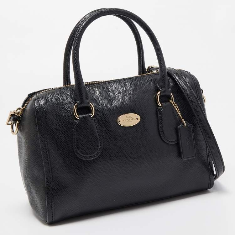 Pre Owned Coach Black Leather Mini Bennett Satchel