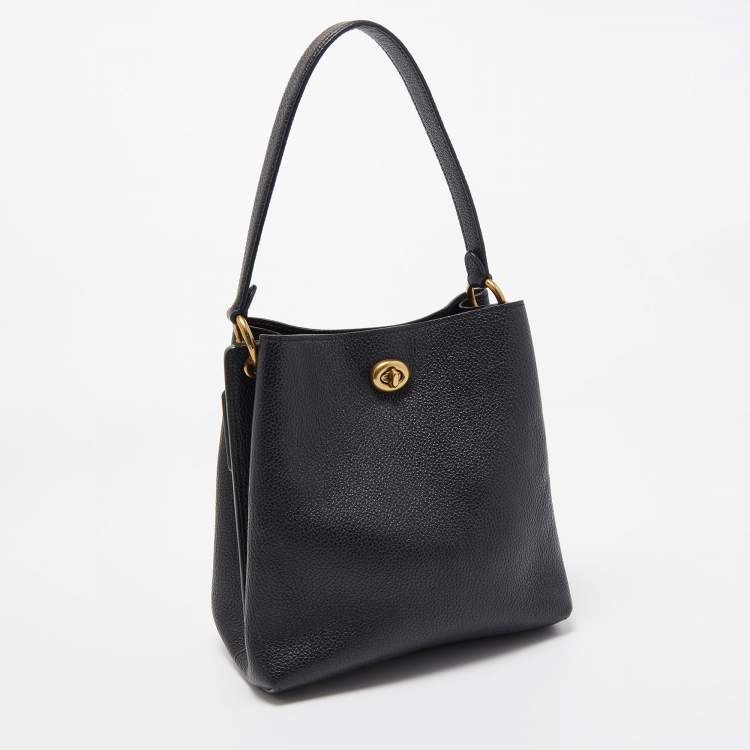 Pre Owned Coach Black Leather Charlie Bucket Bag