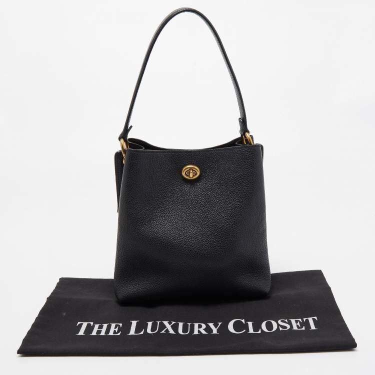 Pre Owned Coach Black Leather Charlie Bucket Bag