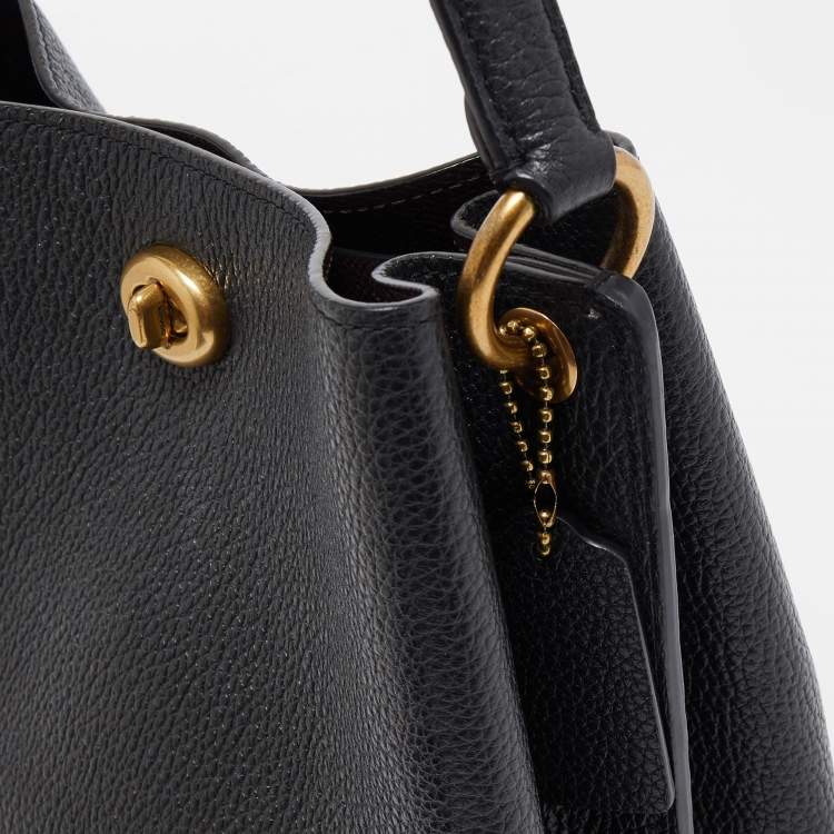 Pre Owned Coach Black Leather Charlie Bucket Bag