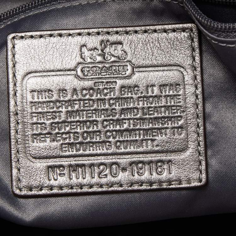 Pre Owned Coach Multicolor Op Art Satin and Leather Madison Bag