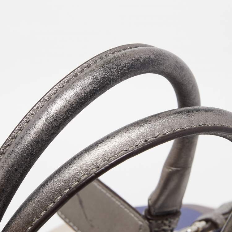 Pre Owned Coach Multicolor Op Art Satin and Leather Madison Bag