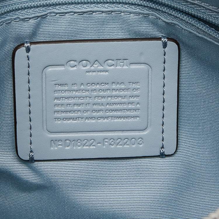 Pre Owned Coach Brown/Blue Signature Coated Canvas and Leather Mini Bennett Satchel
