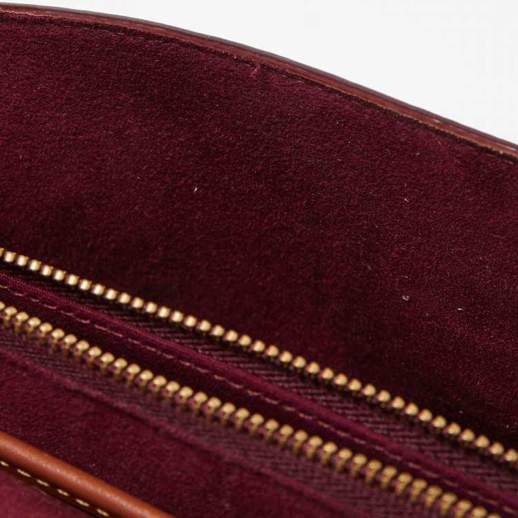 Pre Owned Coach Brown/Beige Signature Coated Canvas and Leather Parker Shoulder Bag