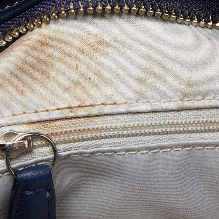 Pre Owned Coach Blue Patent Leather Brooke Hobo