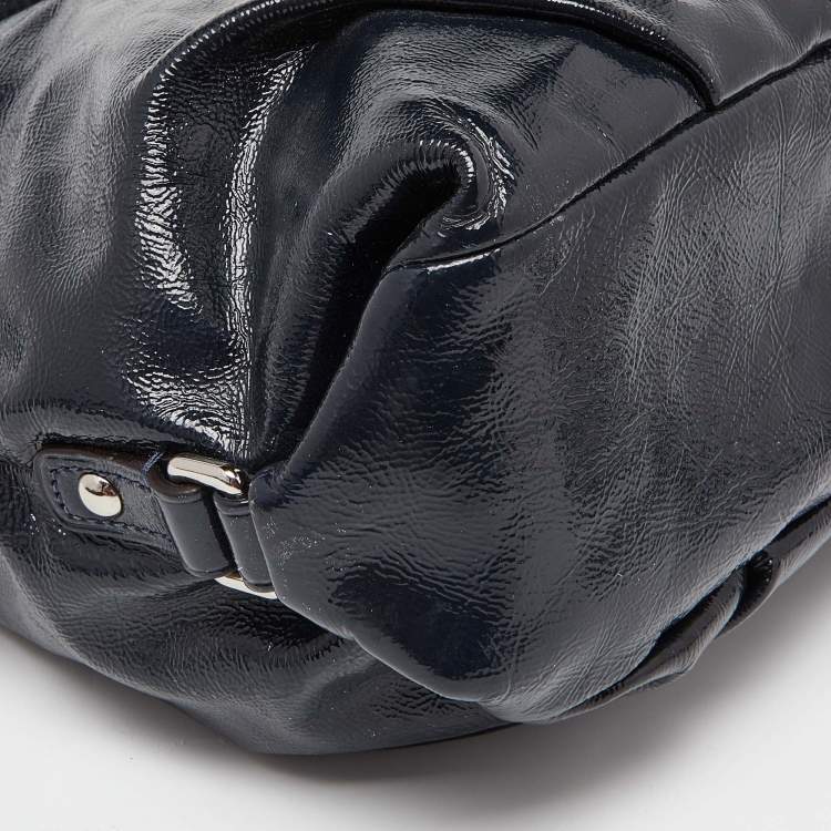 Pre Owned Coach Blue Patent Leather Brooke Hobo