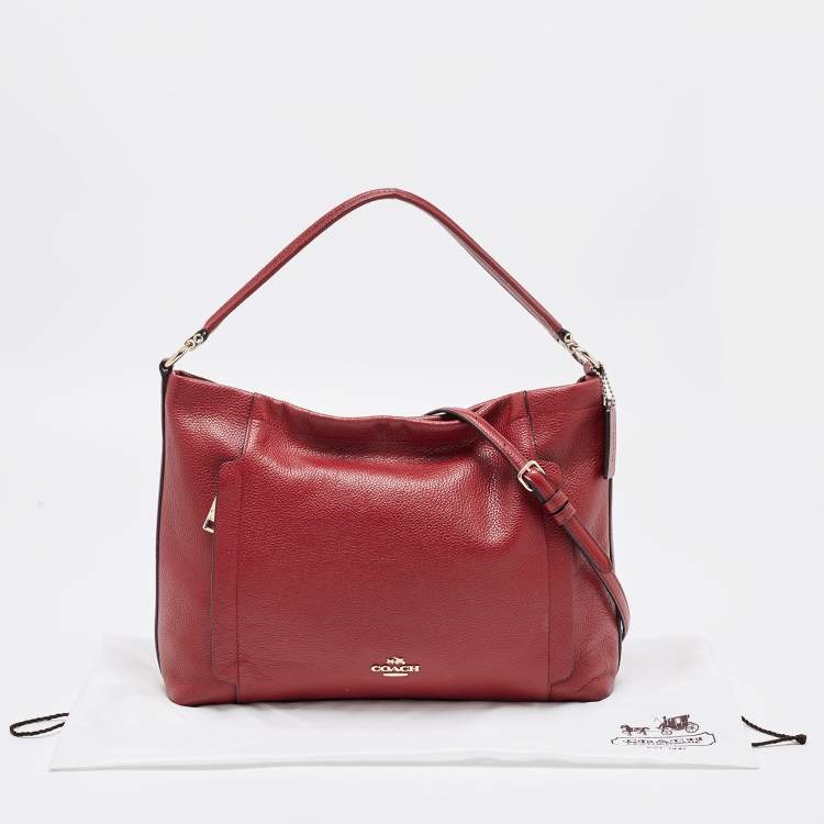 Pre Owned Coach Red Leather Marlon Hobo