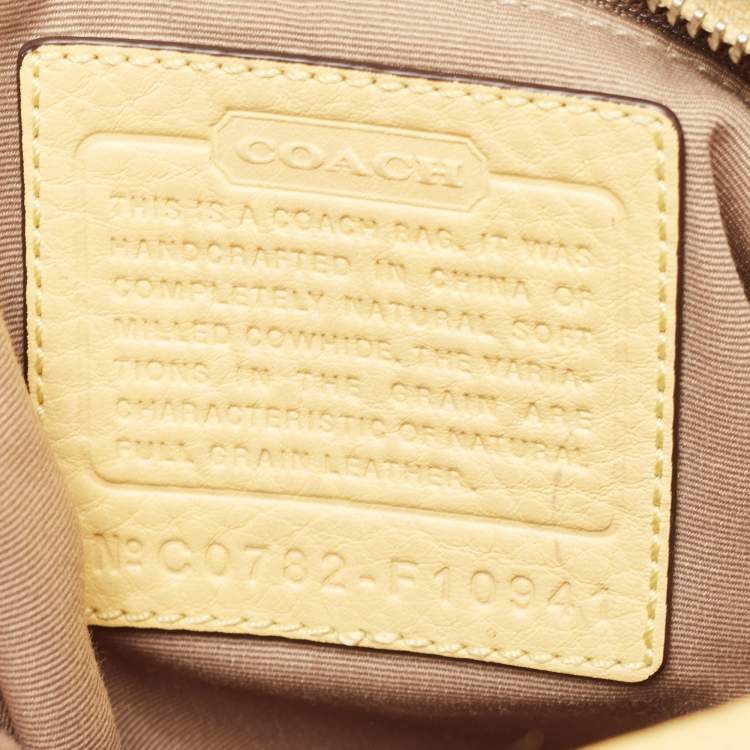 Pre Owned Coach Yellow/Brown Leather Crossbody Bag