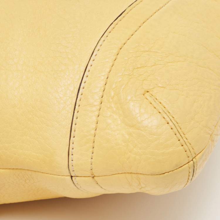 Pre Owned Coach Yellow/Brown Leather Crossbody Bag