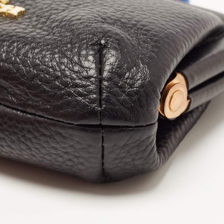 Pre Owned Coach Black Leather Nora Kisslock Coin Purse 
