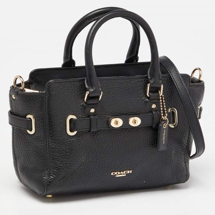 Pre Owned Coach Black Leather Mini Blake Carryall Satchel